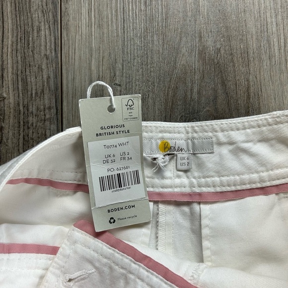 Boden Linen Blend Carrie High Waist Shorts In‎ Ivory - Picture 5 of 9
